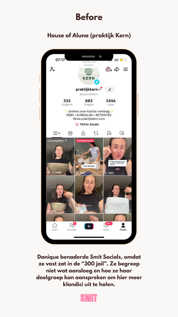 Instagram-profiel van House of Aluna voor de samenwerking